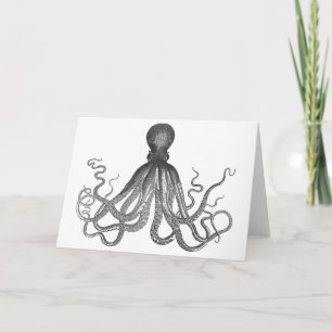 Carte Kraken - Octopus géant noir / Cthulu