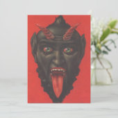 Carte Krampus avec la langue sortie (Debout devant)