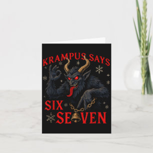 Carte Krampus drôle dit six sept 6 7 Meme Noël Xm