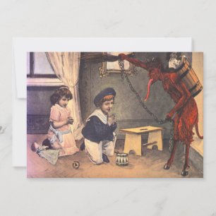 Carte Krampus enlève les mauvais enfants