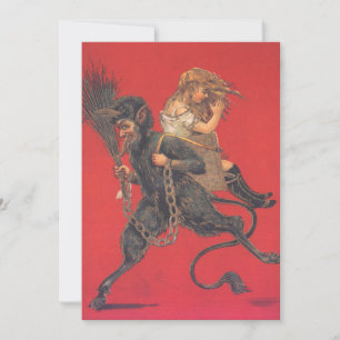 Carte Krampus enlève une fille