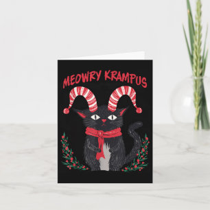 Carte Krampus félin drôle Krampus arrive en ville Chat