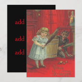 Carte Krampus Jouant Avec Une Fille (Devant / Derrière)
