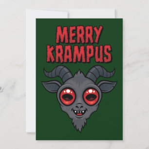Carte Krampus Joyeux Mignon Effrayant
