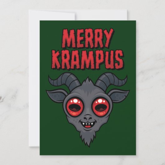 Carte Krampus Joyeux Mignon Effrayant (Devant)