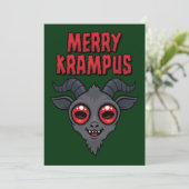 Carte Krampus Joyeux Mignon Effrayant (Debout devant)