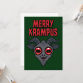 Carte Krampus Joyeux Mignon Effrayant (Devant/Arrière en situation)