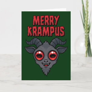 Carte Krampus joyeux mignon effrayant