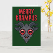Carte Krampus joyeux mignon effrayant (Fleur jaune)