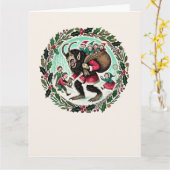 Carte Krampus Noël (Fleur jaune)