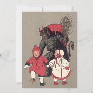 Carte Krampus poursuivant des enfants Interrupteur