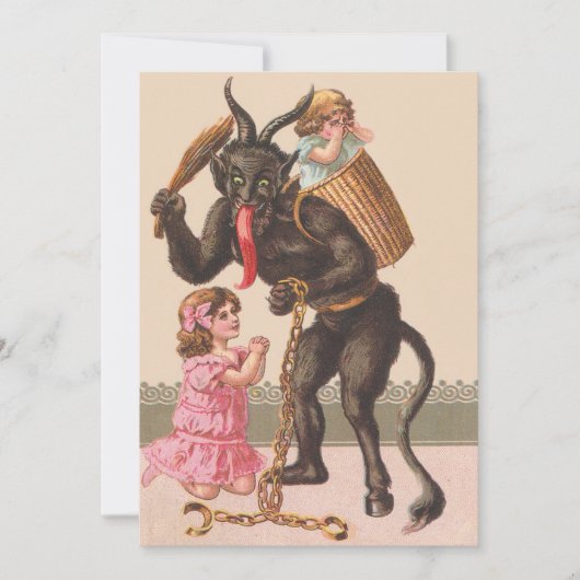 Carte Krampus Punir les enfants Chaîne de commutation (Devant)