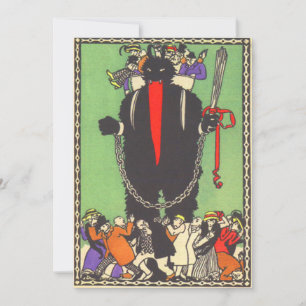 Carte Krampus rassemblant les mauvais sujets