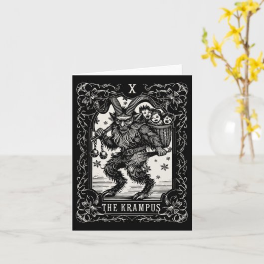 Carte Krampus Tarot Card Design Noël Saison Evil Pa (Fleur jaune)