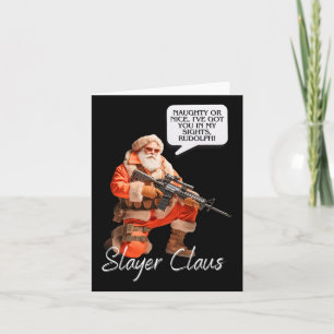 Carte Kris Kringle Festive Chasse Xmas Santa Claus Camo