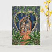 Carte Krishna et Radha (Fleur jaune)