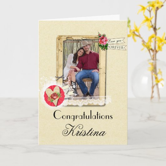 Carte Kristina et Tchad (Fleur jaune)