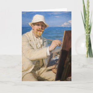 Carte Kroyer - Autoportrait à Skagen Beach