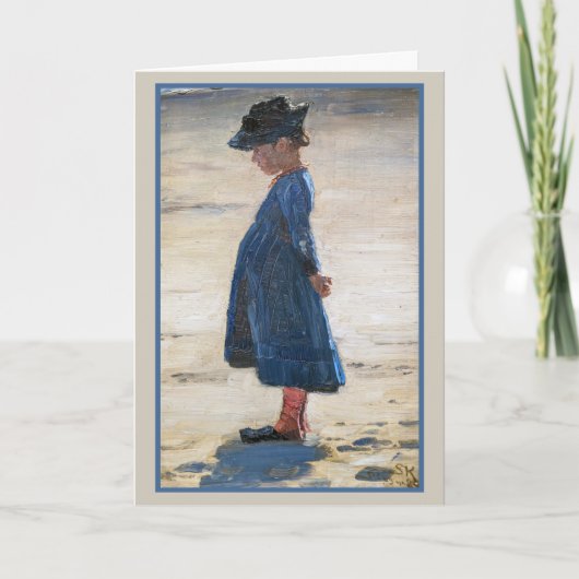 Carte Kroyer - Petite fille debout sur Skagen Beach (Devant)