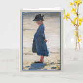 Carte Kroyer - Petite fille debout sur Skagen Beach (Fleur jaune)