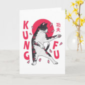 Carte Kung Fu Cat (Fleur jaune)
