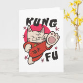 Carte Kung Fu Cat (Fleur jaune)