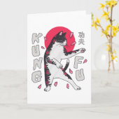 Carte Kung Fu Cat (Fleur jaune)