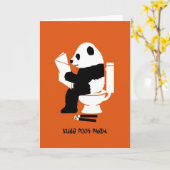 Carte Kung Pooh Panda drôle Anniversaire (Fleur jaune)