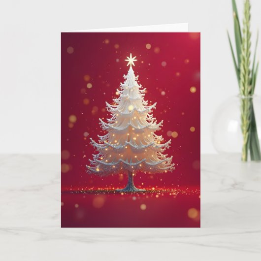 Carte Kunstvoller weißer Weihnachtsbaum (Devant)