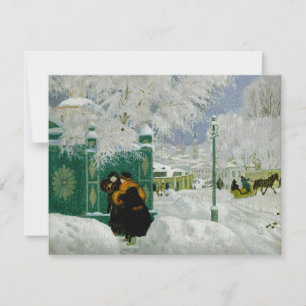 Carte Kustodiev - Scène d'hiver, peinture d'art