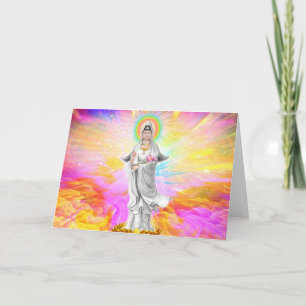 Carte Kwan Yin The Goddess of Compassion With Pink