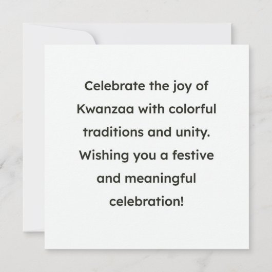 Carte Kwanzaa  (Dos)