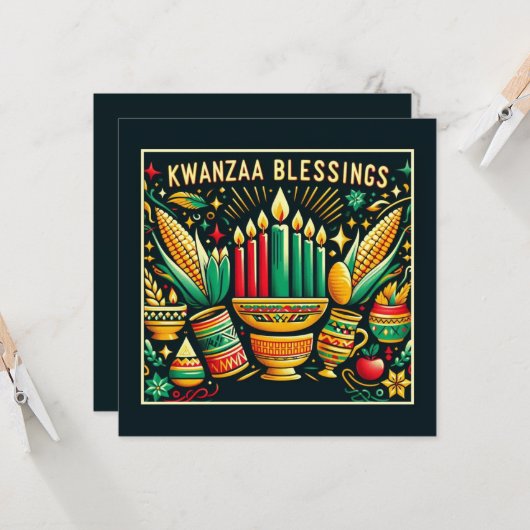 Carte Kwanzaa  (Devant/Arrière en situation)
