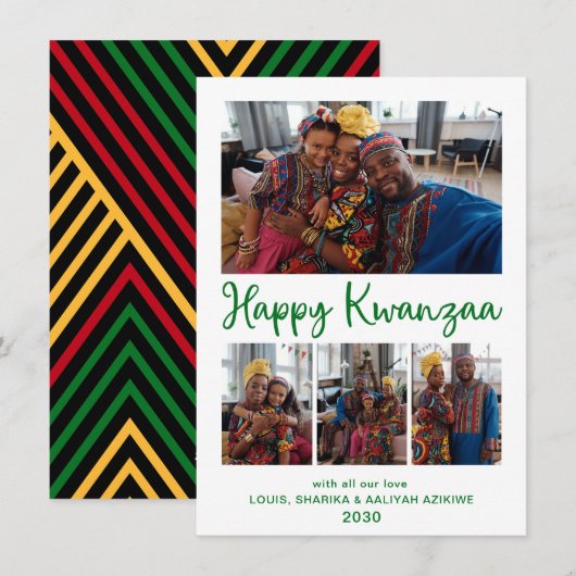 Carte Kwanzaa 4 Photos (Devant / Derrière)