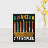 Carte Kwanzaa 7 Principes Chandelles Kinara Panafricains (Fleur jaune)