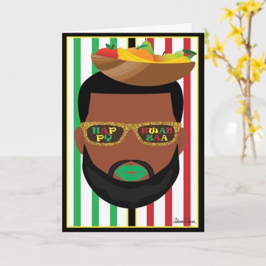 Carte Kwanzaa Beard LGBTQ (Fleur jaune)