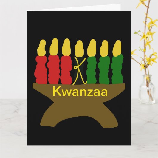 Carte Kwanzaa Kinara (Fleur jaune)