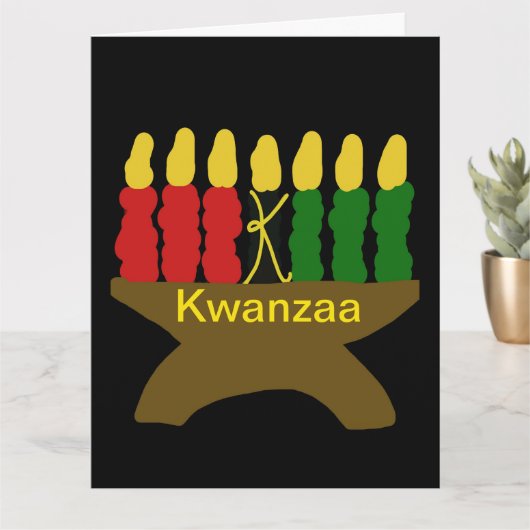Carte Kwanzaa Kinara (Petite plante)