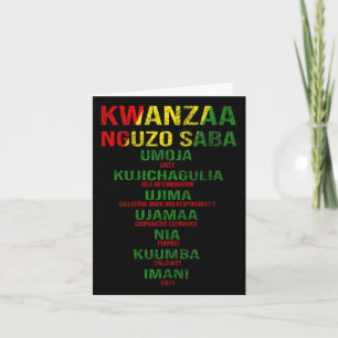 Carte Kwanzaa - Nguzo Saba Les Sept Principes en Détress