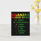 Carte Kwanzaa - Swahili pour les sept principes  (Fleur jaune)