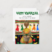 Carte Kwanzaa Vacances afro-américaines (Devant/Arrière en situation)