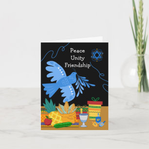 Carte Kwanzukkah Ami Paix Unité Dove Symboles Cadeaux