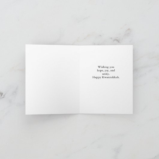 Carte Kwanzukkah Peace Unity Symboles de colombe Cadeaux (Intérieur)