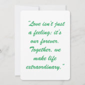 Carte "L’amour n’est pas seulement un sentiment, c’est n (Dos)