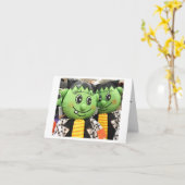 CARTE **L.PAS SI SCARDIE MONSTRES** C'EST HALLOWEEN (Fleur jaune)