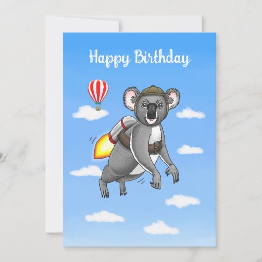 Carte La balade en réacteur de Koala Fusée (Devant)