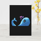 Carte La Baleine de l'Amour | Spout Heart Valentine (Fleur jaune)