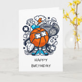 Carte La bande dessinée de Boombox de basket-ball a (Fleur jaune)