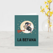 Carte La Befana (Epifania) Sorcière de Noël italienne (Fleur jaune)