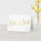 Carte La belle calligraphie "amour d'or est amour " (Fleur jaune)